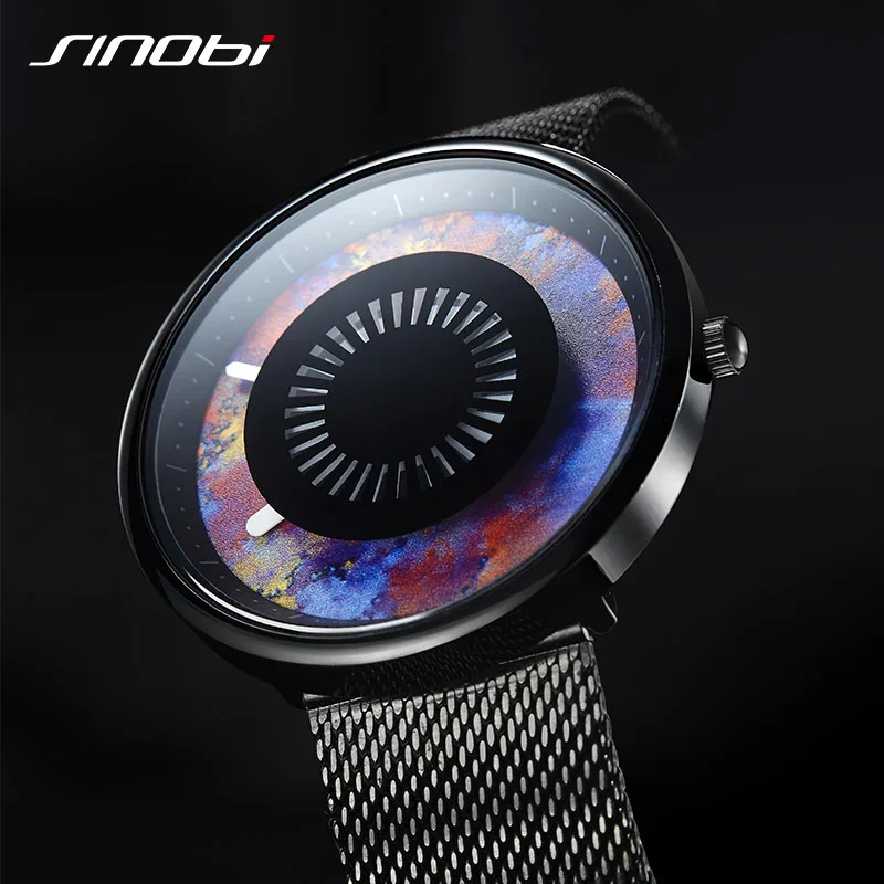 Часы SINOBI Мужские кварцевые с 3D-принтом модные креативные дизайнерские