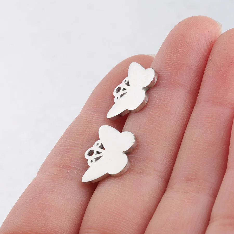 

Mirror Polish Small Butterfly Pendant Stainless Steel DIY Handmade Necklace Bracelet Accessories Animal Pendant wholesale 10pcs