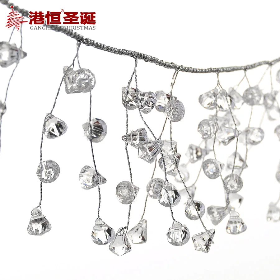 Украшение для рождественской елки 110 см белая акриловая Серебряная линия