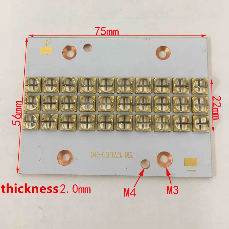 Светодиодный отверждающий модуль 6565UV LED 300 Вт высокомощный фиолетовый 365 нм 380