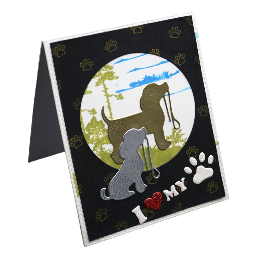 С милой собачкой металлический Трафаретный вырубной штамп трафареты сделай сам