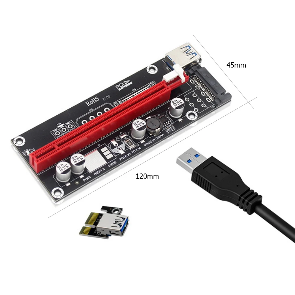 

Новая PCI-E видеокарта PCI-E 1X до 16X Райзер-карта sta 4 6 15Pin шнур питания для майнинга ed внешняя графическая карта для майнинга