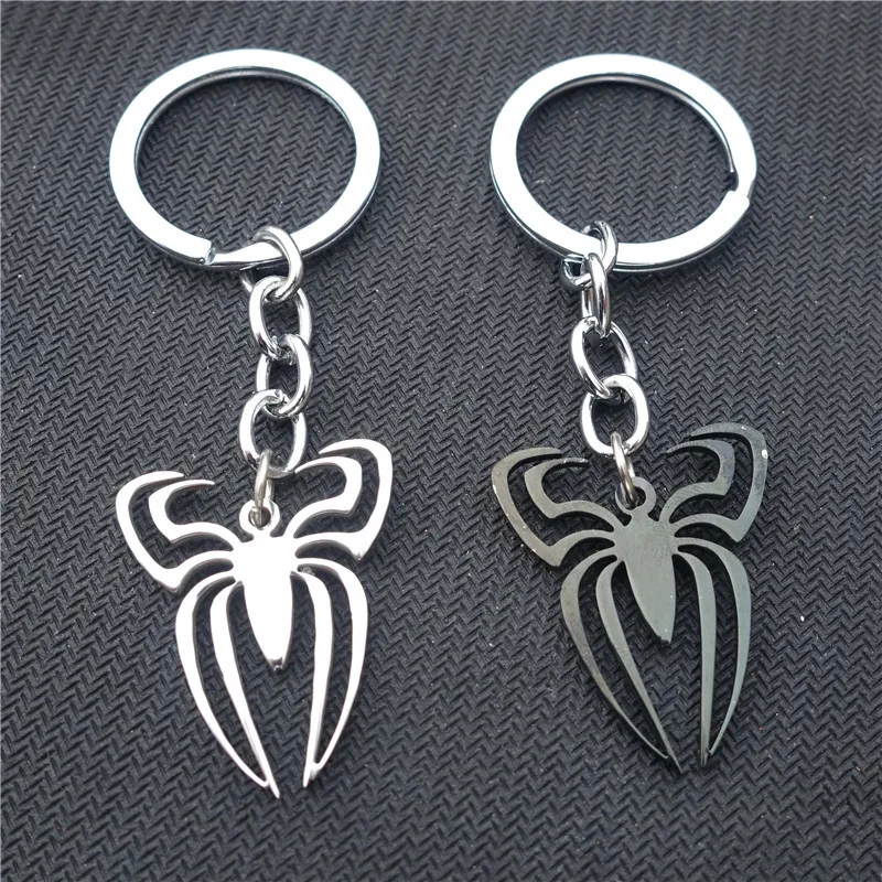 

Insect Spider Keyring Stainless Steel Black and Steel Spiders Keychain Fashion Jewerly Gift For Men Women