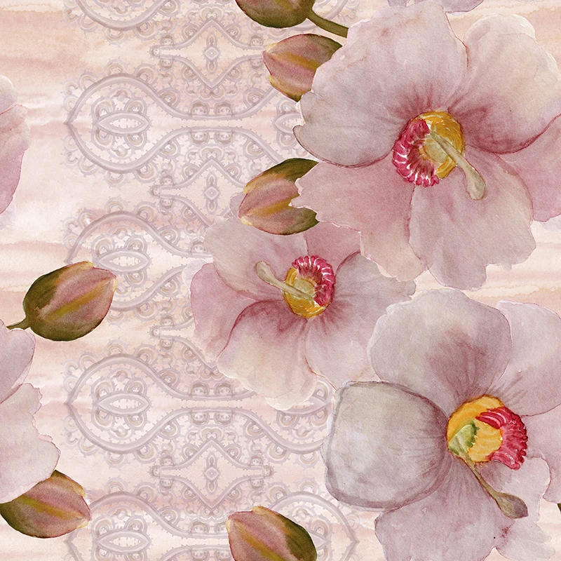 Полиэфирная ткань элегантный стиль цветочный принт четыре стороны стрейч платье