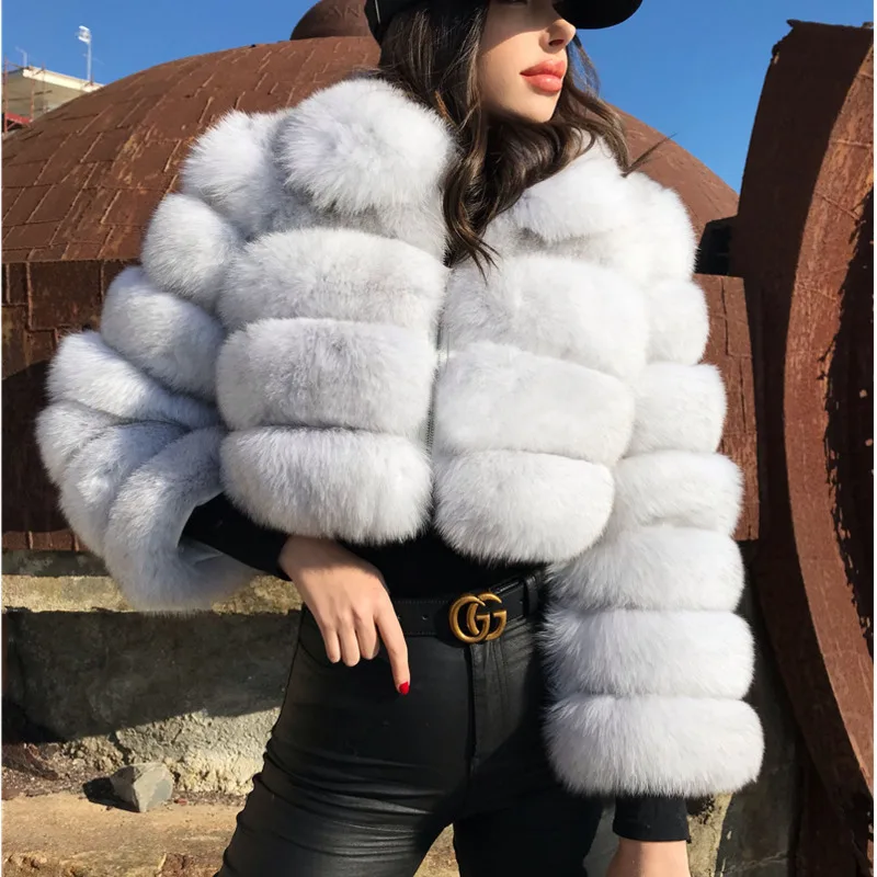 Фото 2021 зимнее искусственное модное меховое пальто для женщин из искусственной норки