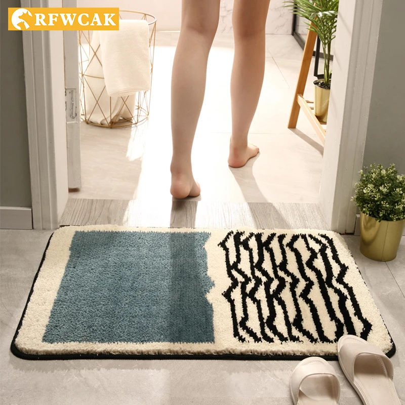 

Modern Minimalist High Velvet Luxury Bathroom Bathroom Floor Mats Household Dust Absorption Door Anti-slip Mat Home Door Mat