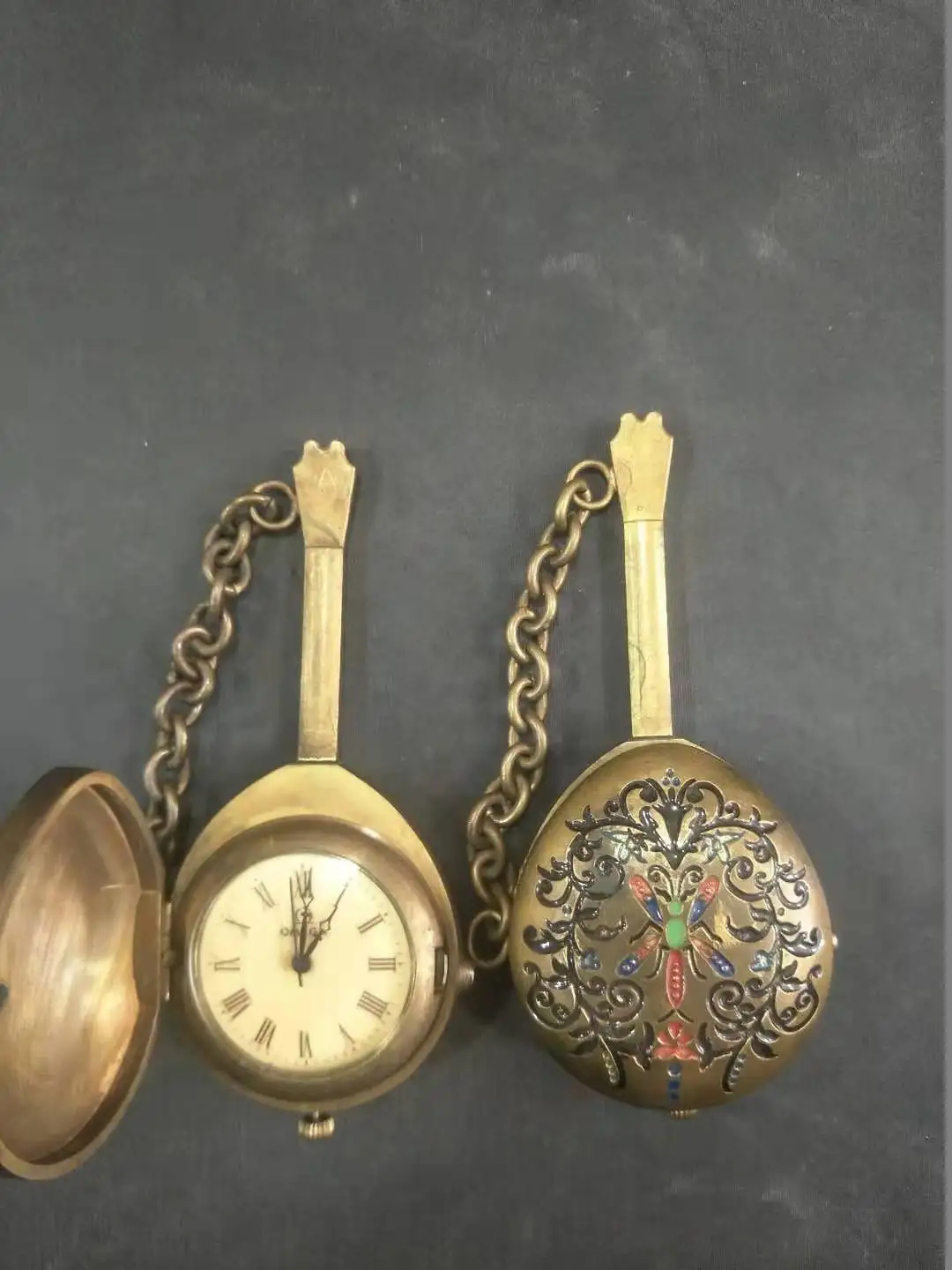 Редкие часы старой династии Цин королевская латунь Механические карманные