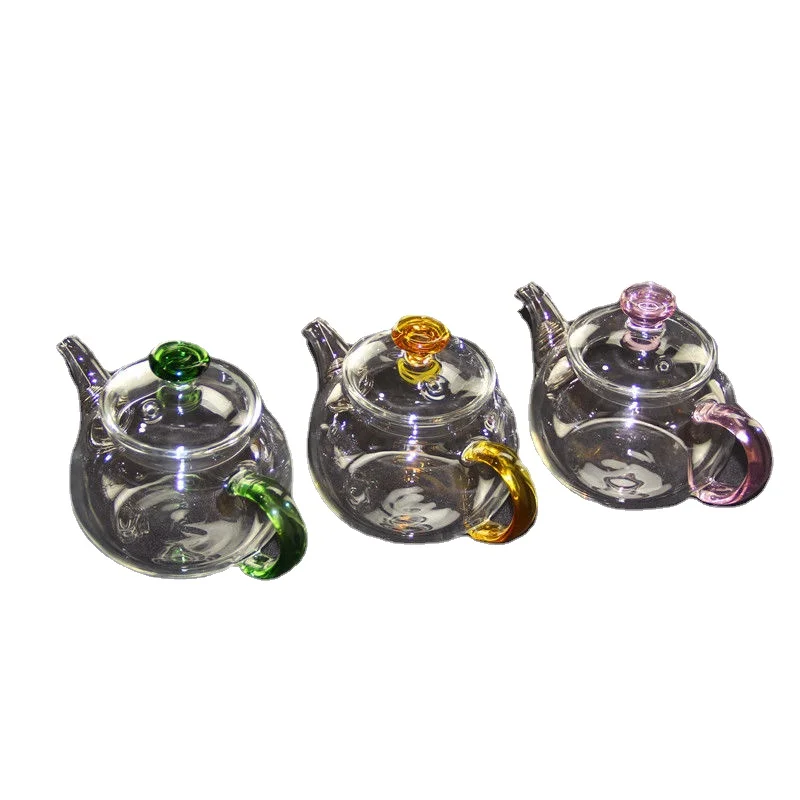 Мини Стекло Чай чайный сервиз термостойкого заварки горшок с двойными стенками