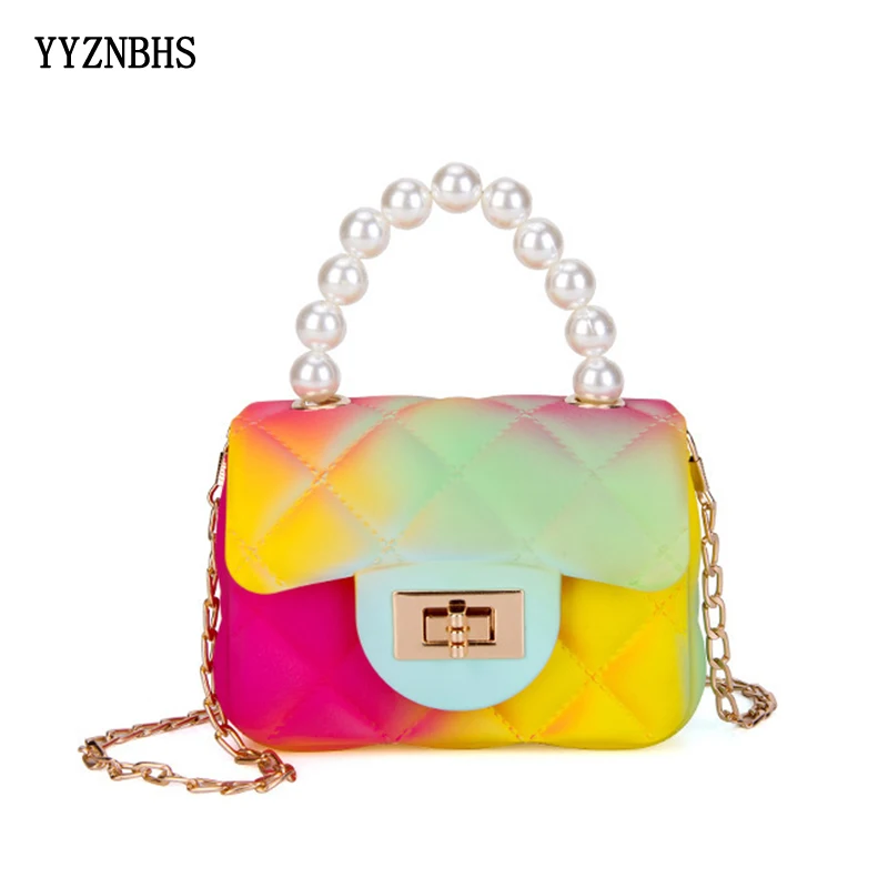 

Crossbody Bags For Women 2021 Summer Colorful Jelly Bag Small Fashion Hand Bags Chain Square Handbag Mini Shoulder Messenger Bag