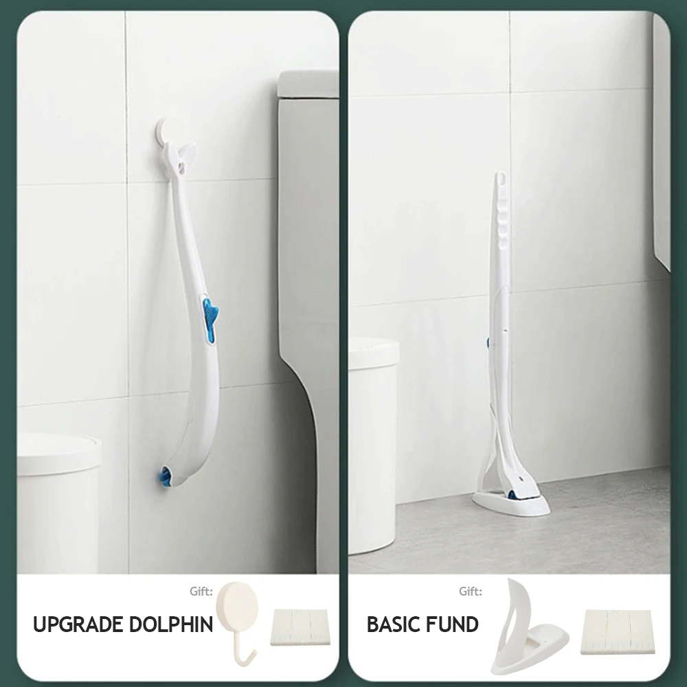 Одноразовая щётка для туалета набор чистки скруббера с 12 сменными бумажными