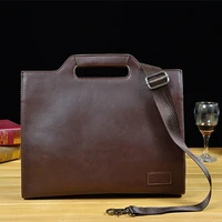 crazy horse leather man bag bussines black office bags for men vintage briefcase messenger laptop handbag attache case work 0005