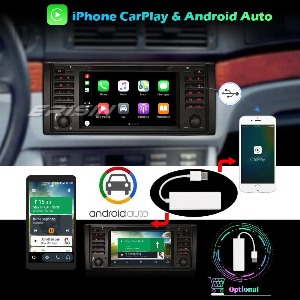 Автомагнитола для BMW 5 серии E39 E53 X5 M5 2739 г. спутниковая навигация Android Carplay GPS радио