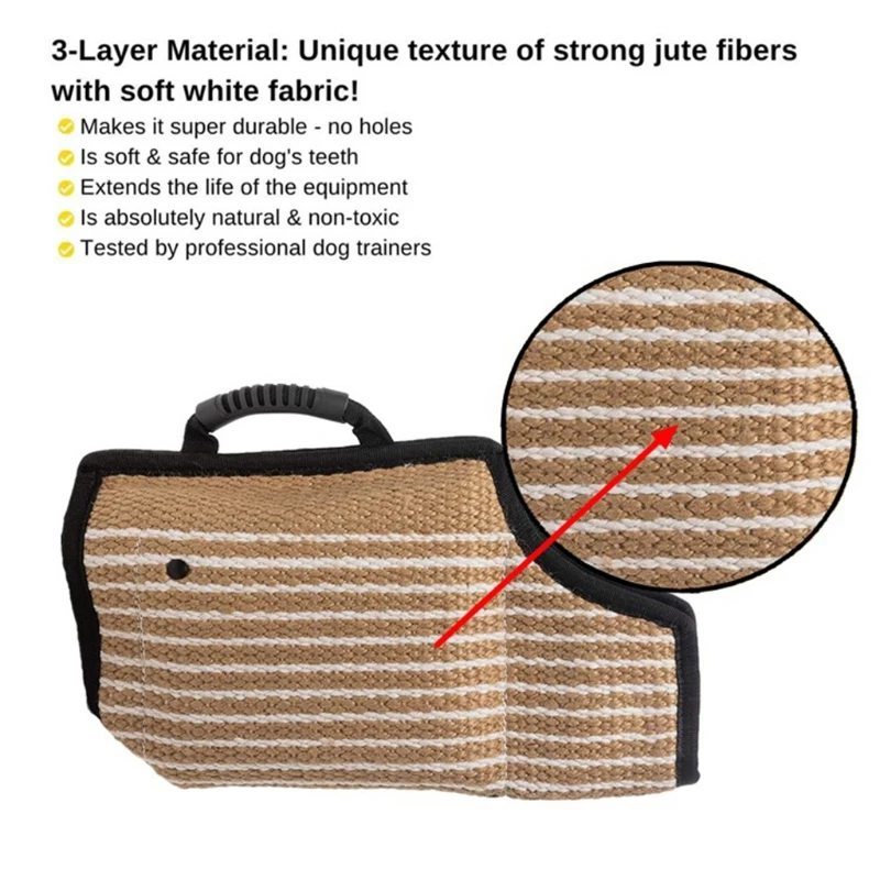 

Strong Jute Dog Bite Sleeve Tug Work Puppy Training Playing Chewing Toy Hand Glove for Training Schutzhund K9 Rottweiler