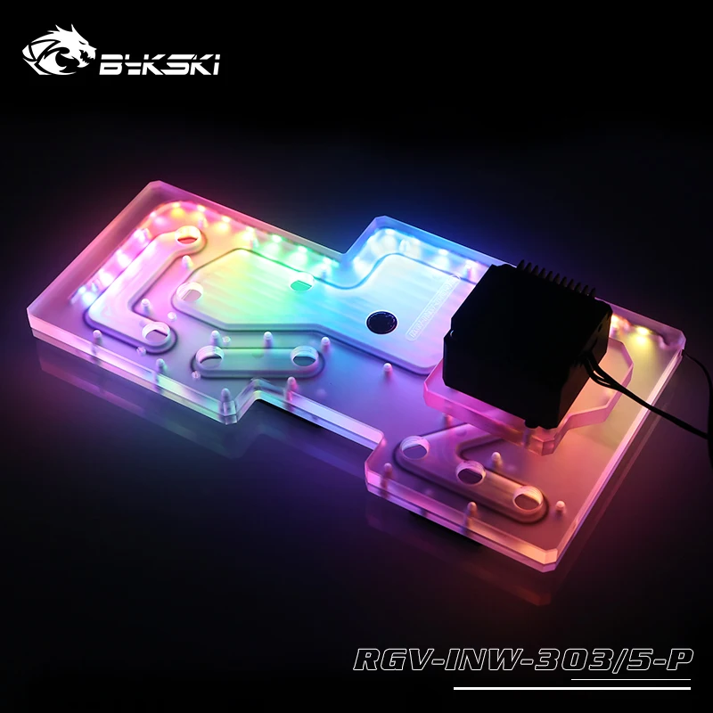 BYKSKI резервуар для воды для INWIN 303305, DDC насос Res Combo, RGB прозрачное стекло резервуар RGV-INW-303/5-P