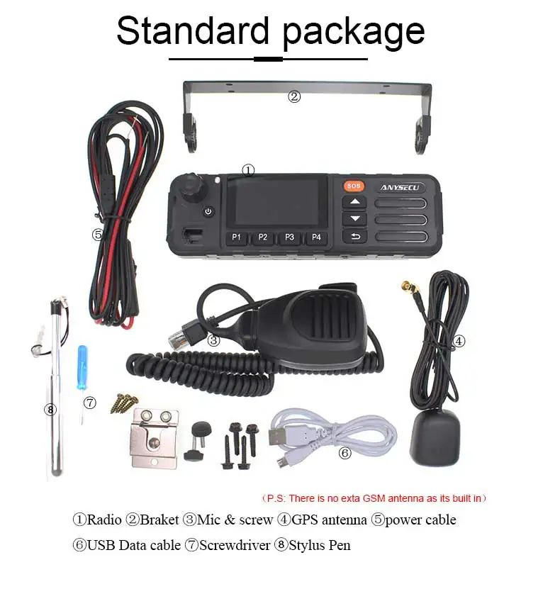 ANYSECU 3g сеть радио 3g-w7 andriod 6,0 WCDMA/GSM IP радио TM-7 с gps SOS wifi работает с реальным PTT/ZELLO