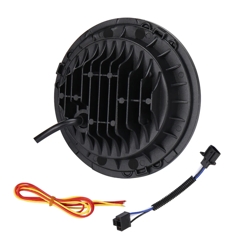 Черный 7 дюймовый круглый светодиодный фары с высоким ближнего света Белый DRL