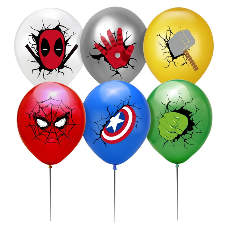 

10Pcs 12 Inch Superhero Latex Balloons Birthday Decorations Helium Ballon Hero Party Decor Boy Funny Gifts Baby Shower Globos