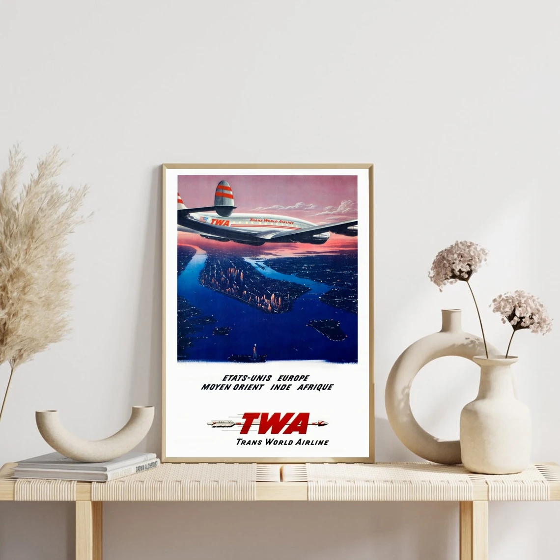

Reprint of a Vintage 1950s TWA Lockheed Constellation to Africa Poster Art Retro Vintage Poster Print Home Decor Wall Painting