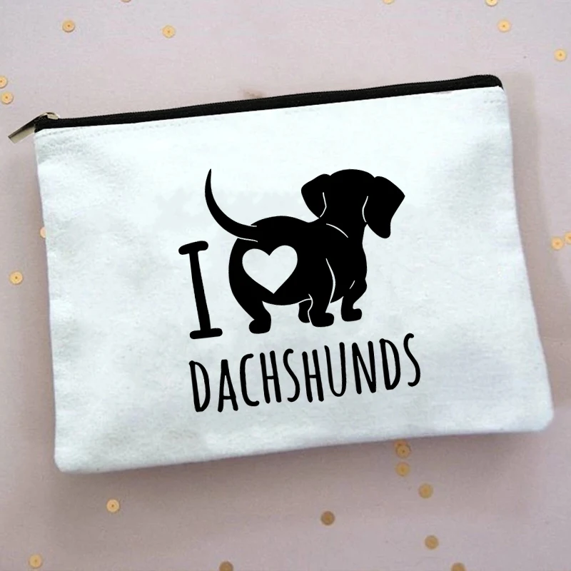 Уличные косметички Dachshunds с принтом для девушек женский косметический чехол