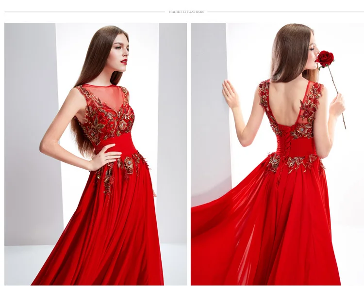 

free shipping appliques party vestido de festa renda vestido longo sexy red long Formal gown Evening mother of the bride Dress
