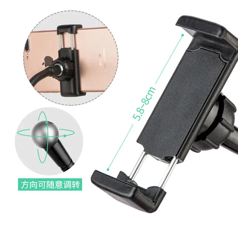 Светодиодный кольцевой светильник для селфи 3 в 1 со штативом и держателем