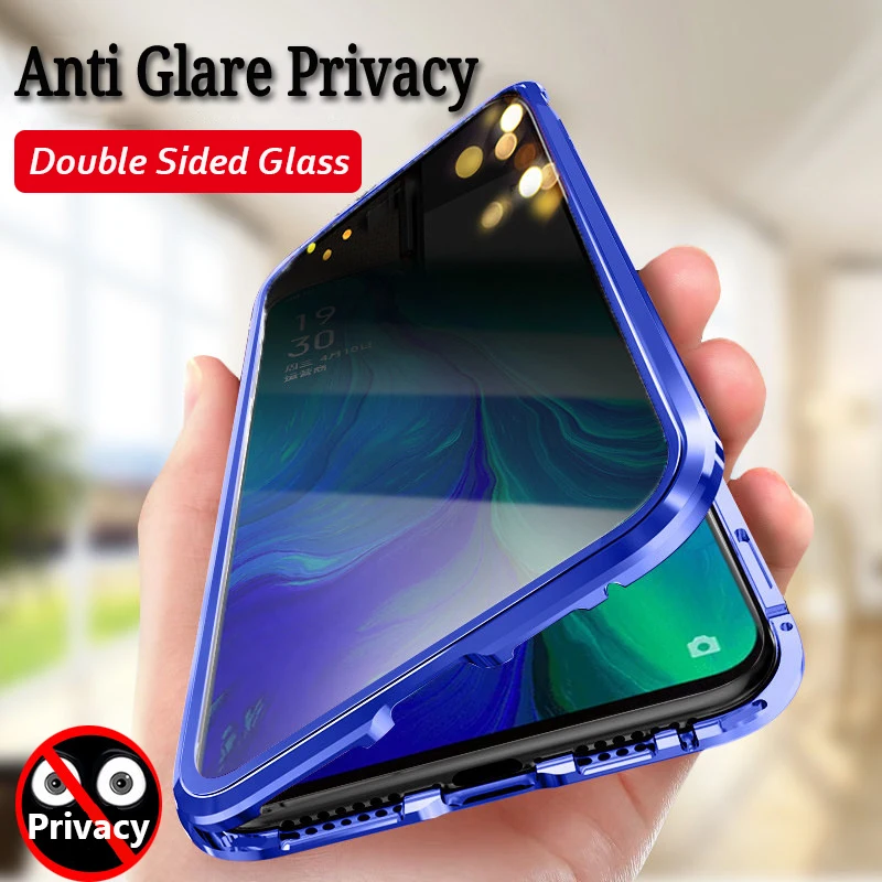 Антибликовый Магнитный чехол для iPhone 11 Pro XS MAX XR двухсторонняя, для стекла металлический бампер для iPhone 8 7 6 Plus