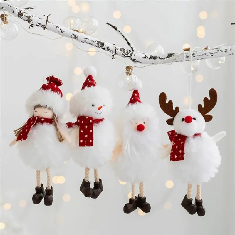 

Christmas Plush Decorations Christmas Plush Doll Hanging Pendant Santa Snowman Angel Pendant Christmas Diy Gifts