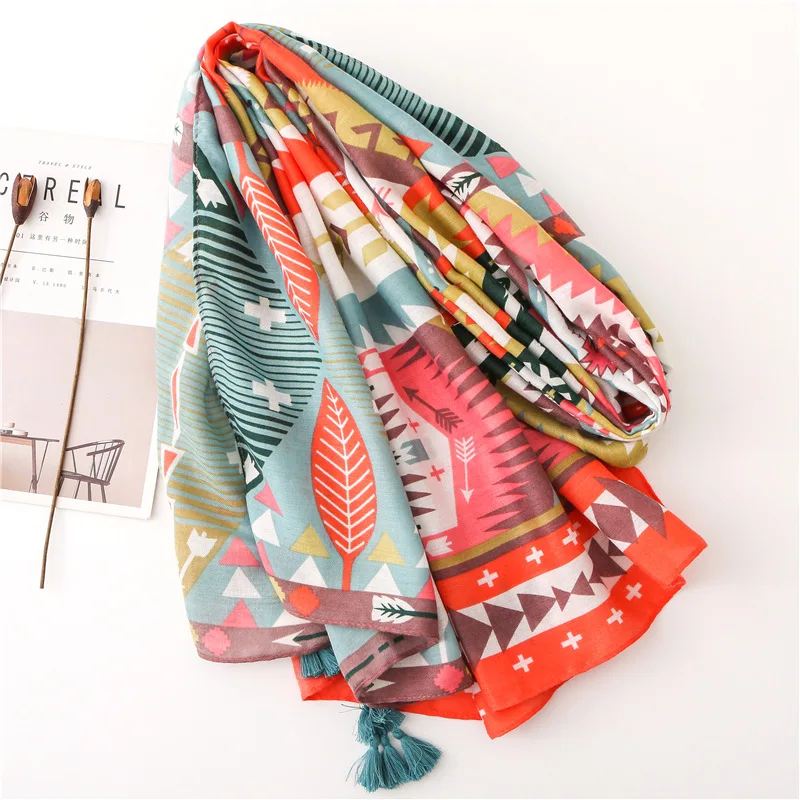 2019 хлопок женские Бохо шарфы мексиканский стиль лето осень дамские модные шали