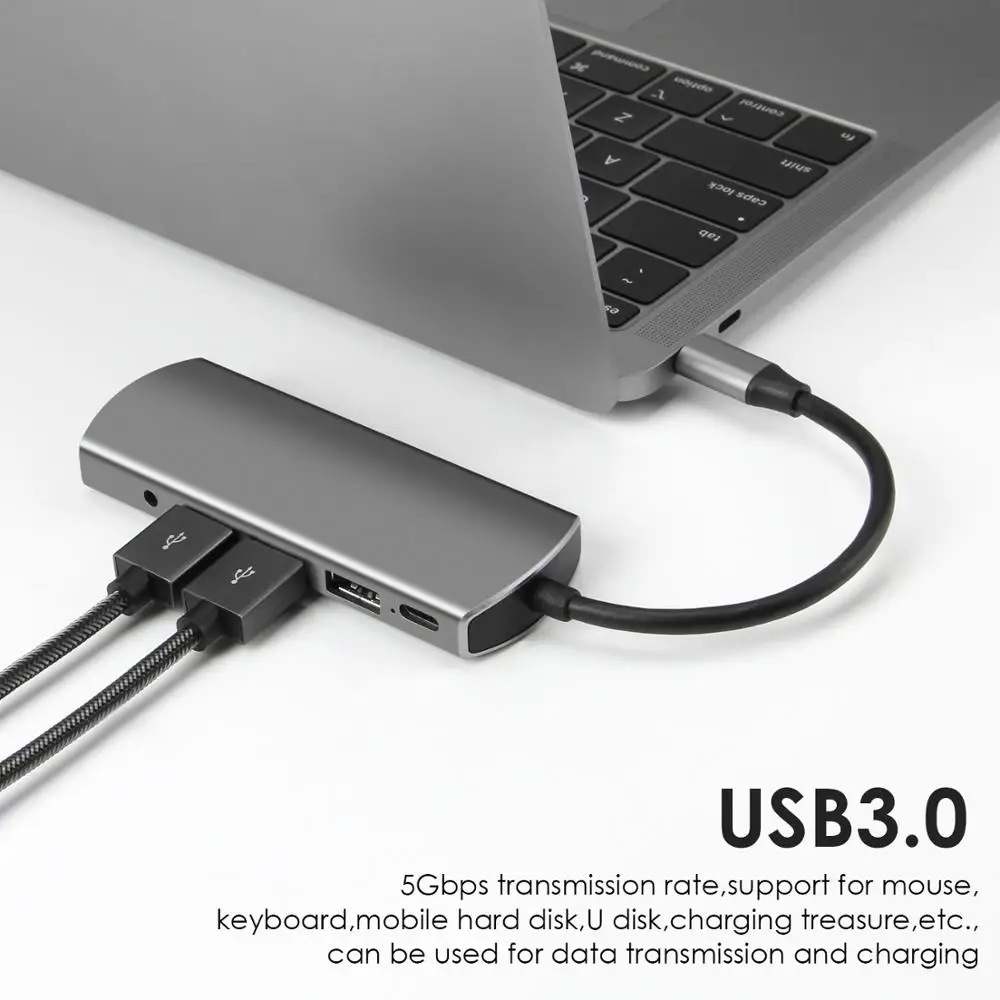 USB C-концентратор DeepFox для Multi 3 0 HDMI аудио разъем адаптер док-станция MacBook Pro