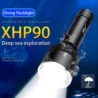 professional ipx8 waterproof diving led flashlight with 4 core p90 lamp beads maximum diving depth 200 500m amphibious lamp