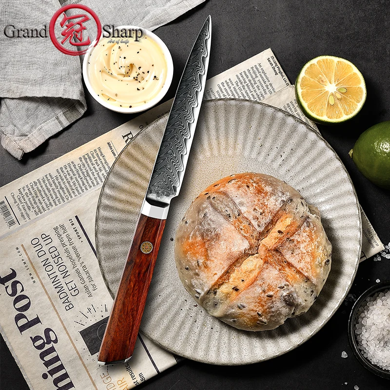 Нож Grandsharp из высокоуглеродистой дамасской нержавеющей стали 4 7 дюйма ручка