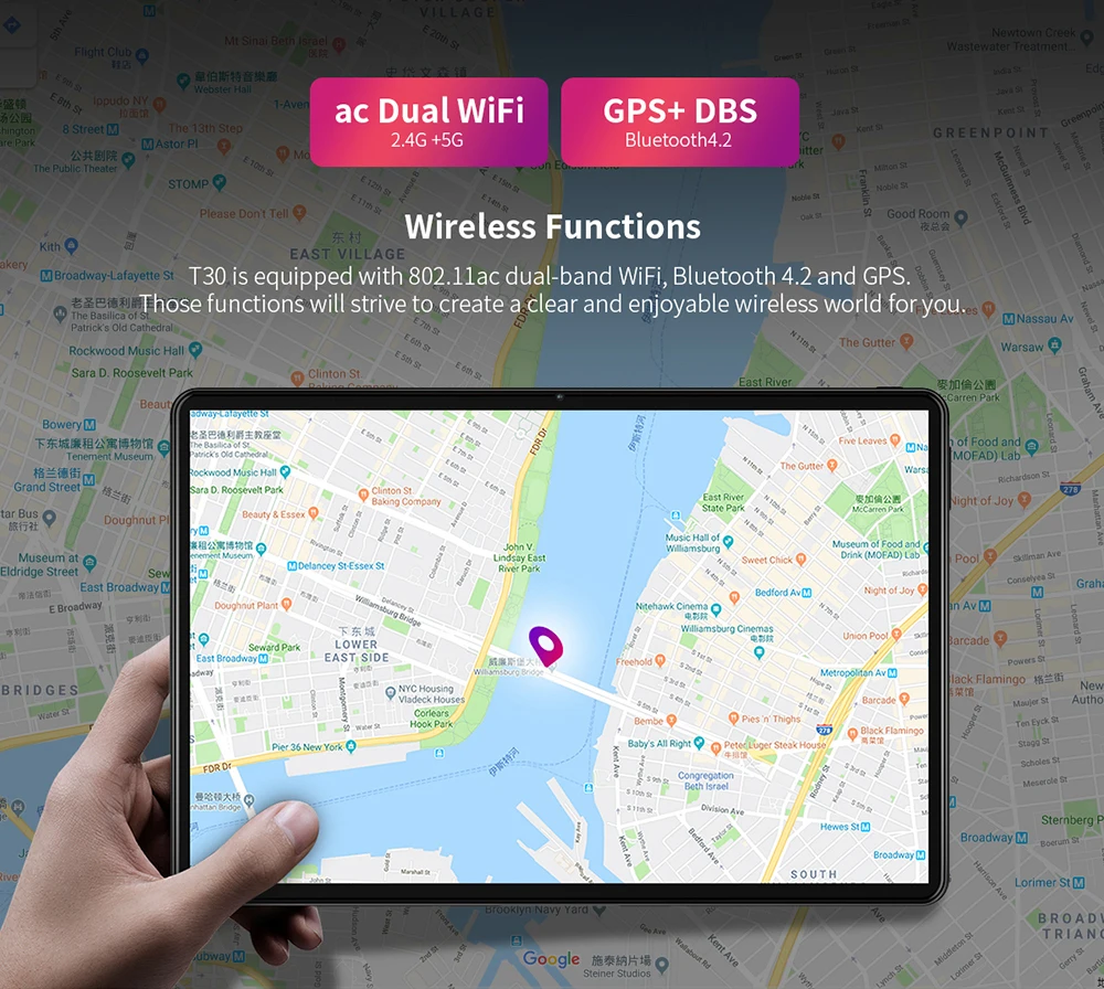 Планшет Teclast T30 Andriod 9,0 4G с функцией телефонных звонков 10," 1920x1200 MTK P70 4 Гб ОЗУ 64 Гб ПЗУ 8000 мАч планшеты ПК Двойная камера gps type-C