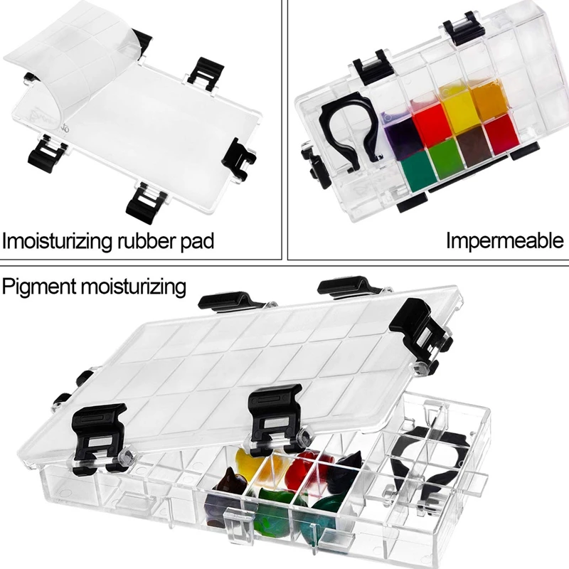 24 хорошо герметичный утечки акварель Краски палитра коробка для акварели