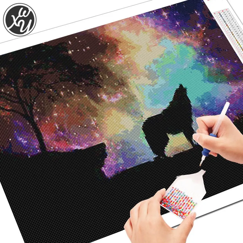 Алмазная живопись наборы для взрослых волк полная мозаика искусство вышивка