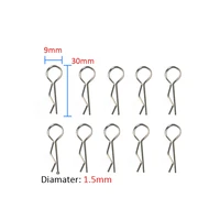 10pcs metal body shell clips secure pins bend post for 110 crawler rc car 1 530mm