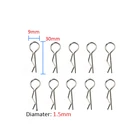 10 шт., металлический корпус зажимы для корпуса, безопасные булавки, изогнутая стойка для 110 гусеничного радиоуправляемого автомобиля 1,5*30 мм