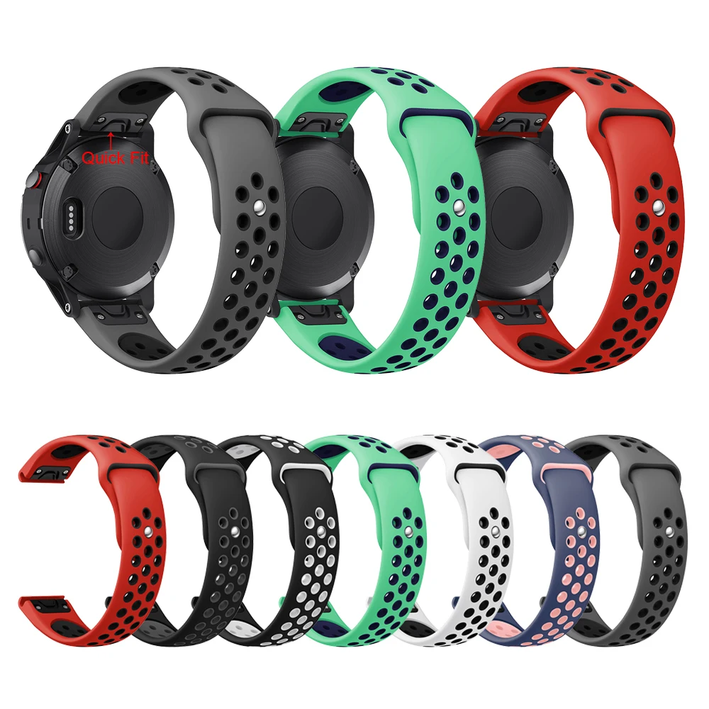 22 мм силиконовый ремешок для Garmin Fenix 6 Pro 5 Plus Quick Fit Forerunner 945 935 Сменные аксессуары