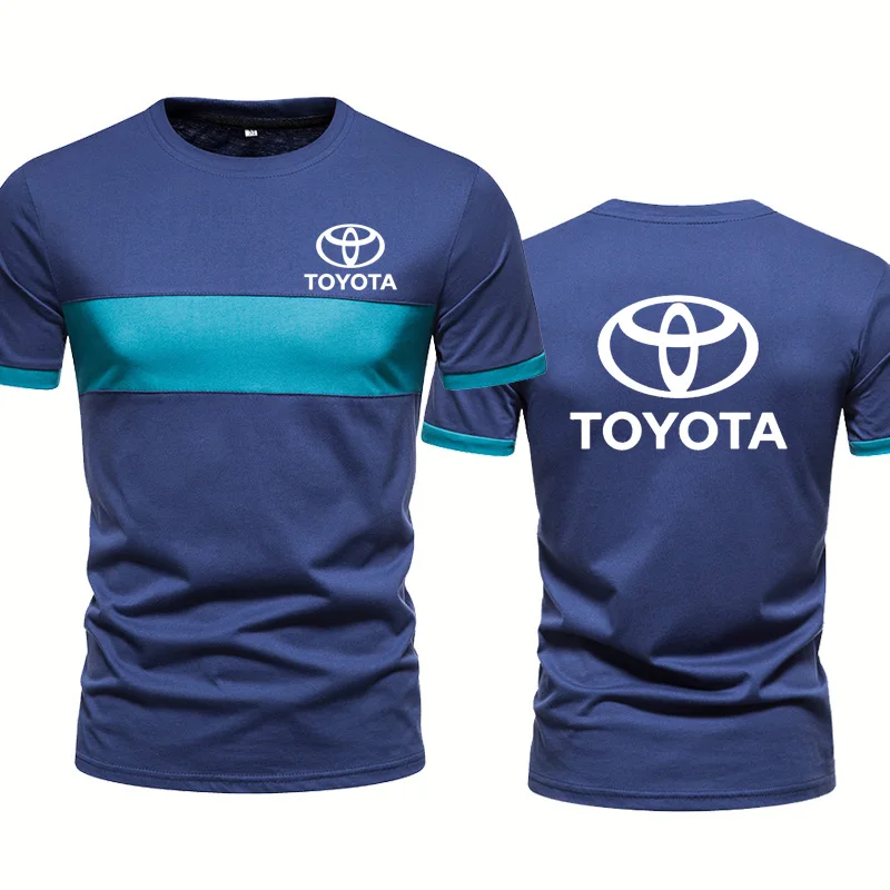 

Fashion New Mens Short sleeve Toyota Car Logo Casual Summer Polo high quality cotton Splicing high quality Cotton Men's tops