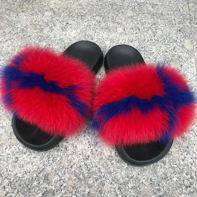 

Fluffy Slippers Women Summer Flat Sandals Plush Fashion Open Toe Flip Flops Hot Sale