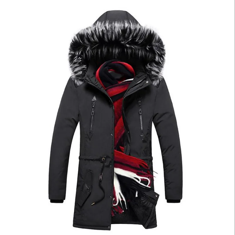 Men Winter Warm Coat Thicken Warm Men Parkas Hooded Fleece Man's Jackets Outwear Cotton Coat Parka Jaqueta Masculina