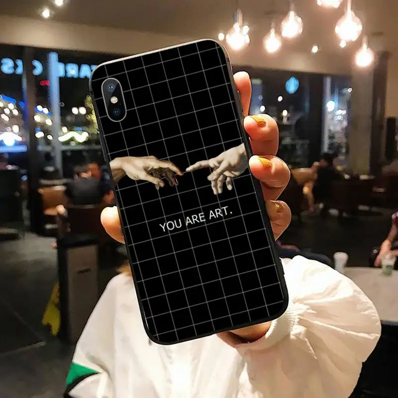 

Funny Hand The Creation of Adam Phone Case for iPhone 11 12 pro XS MAX 8 7 6 6S Plus X 5S SE 2020 XR