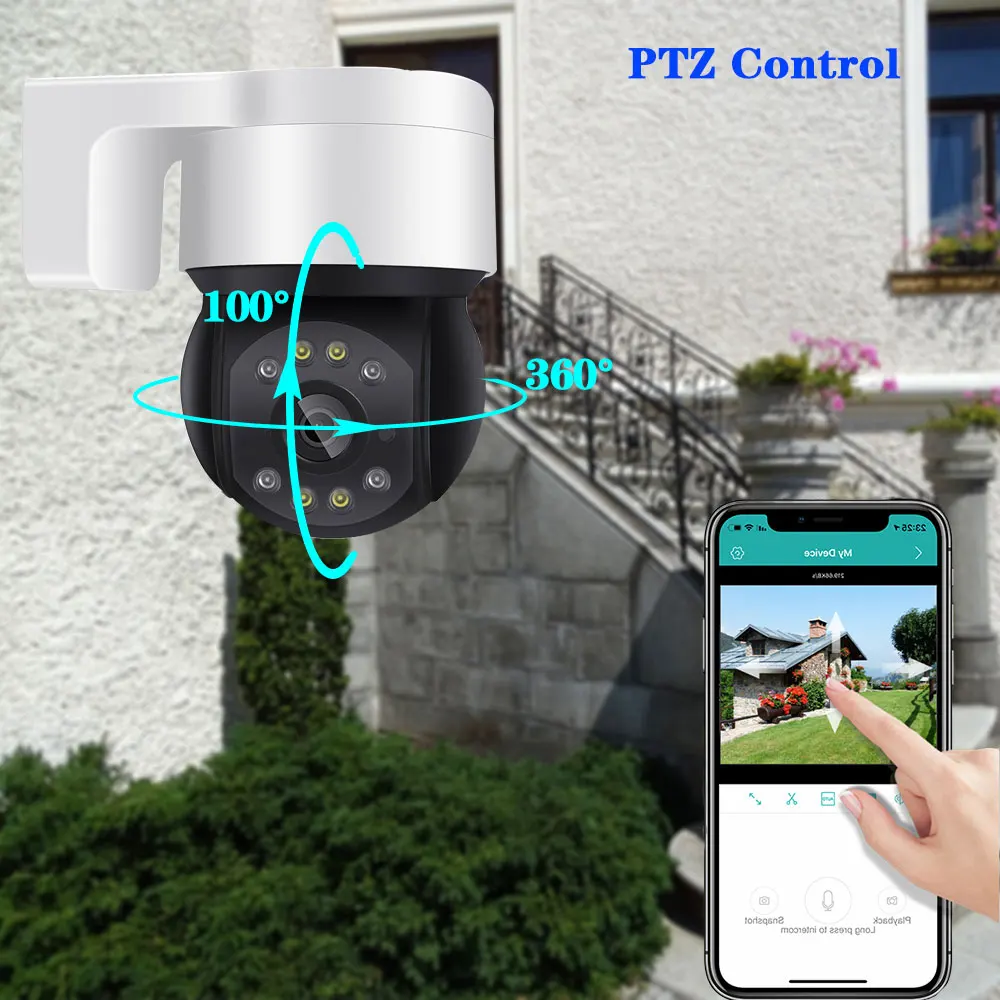 1080p smart auto tracking ptz ip camera poe outdoor color night cctv dome security cameras two way audio video surveillance 2mp free global shipping