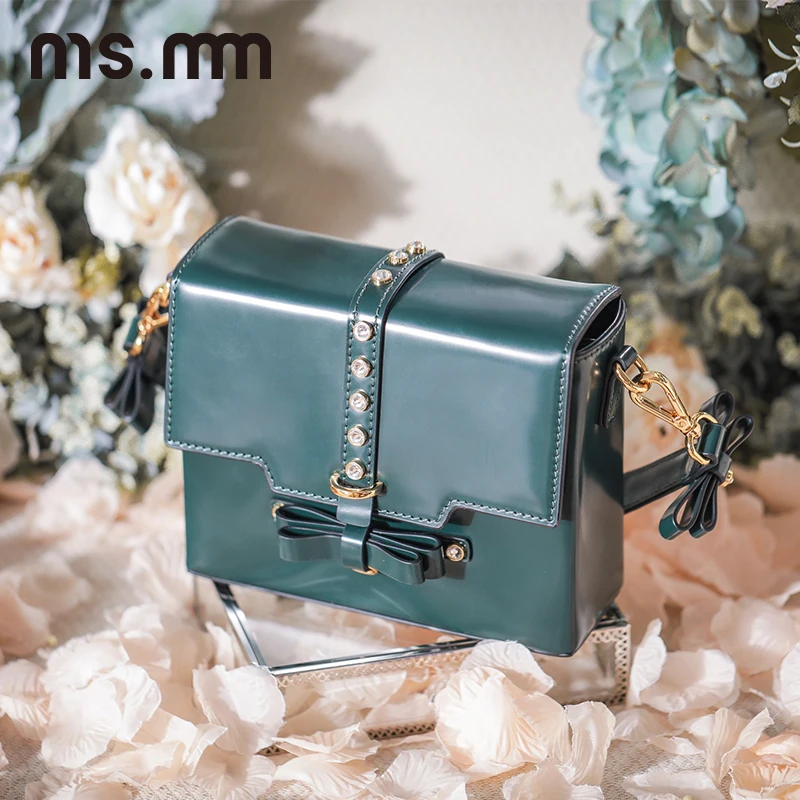 MS. MM винтажная сумка на плечо из натуральной кожи сумки через со стразами для