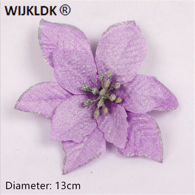 Рождественское украшение 5 шт. блестящий искусственный цветок Рождественская