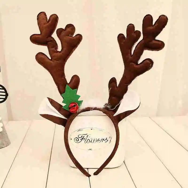 

1Pc Christmas Head for Kids Adult Christmas Bell Deer Ears Home Party Santa Christmas Hair Band Clasp Headwear Hair Accessories