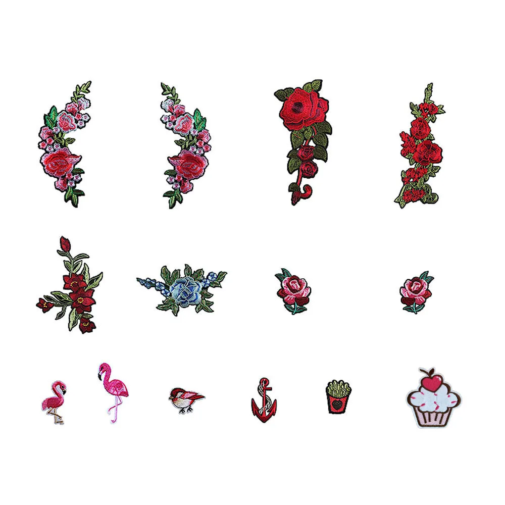 Роза нашивка значок вышивка пальто полоса значки можно пришить и горячие DIY