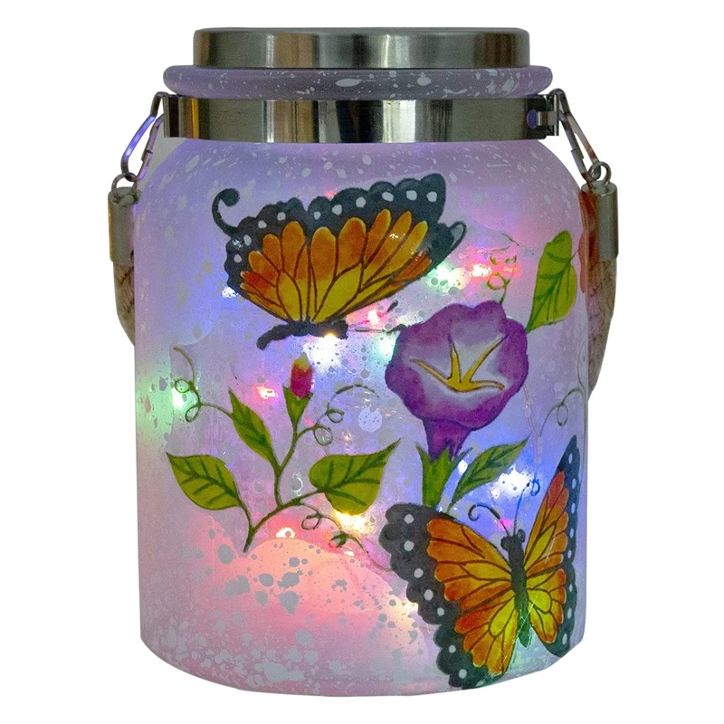

Solar Lantern Lights Mason Jar Lid Lights Colorful Firefly Lights Waterproof Outdoor Hanging Lights for Patio Yard Party