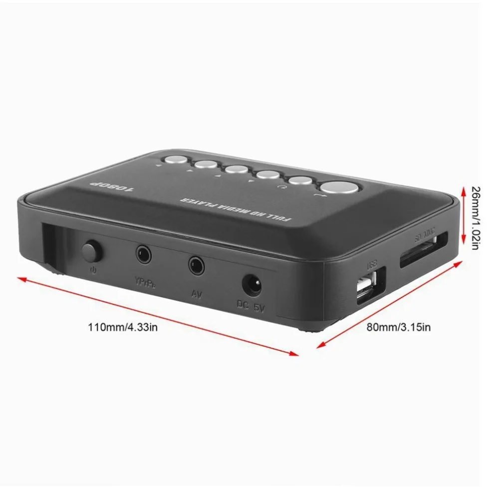 DC 5 В 2A HD 1080P USB HDMI медиаплеер коробка SD/MMC ТВ видео SD MMC RMVB MP3 Мульти с ИК-пультом