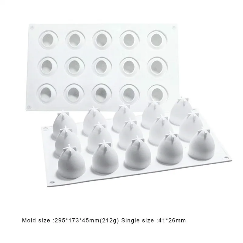 15 Holes Strawberry Silicone Mold Cake Decorating Tools Dessert Mousse Mould Chocolate Truffle Molds Baking Accessories | Дом и сад