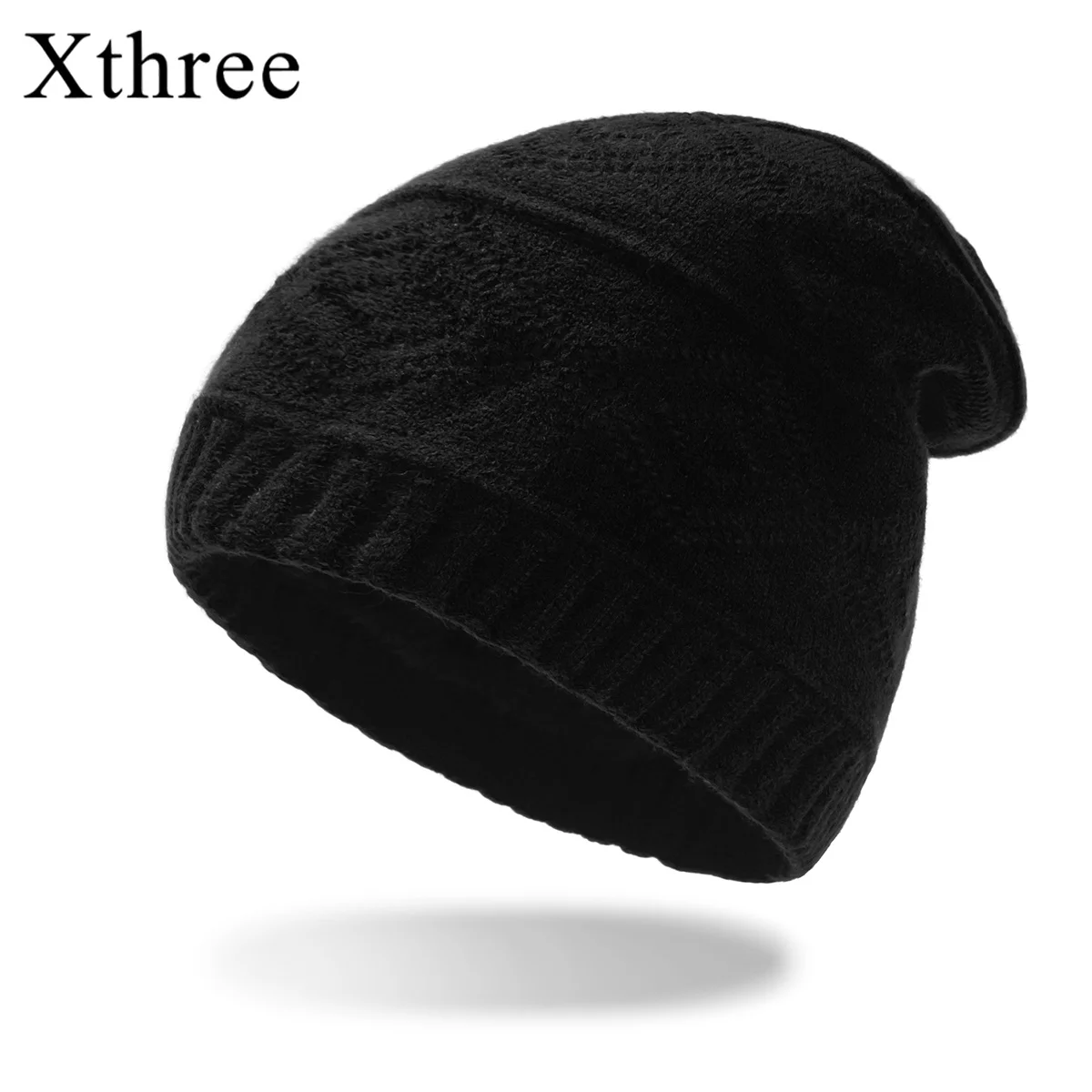 

Xthree Beanies Hat for Men's Hat Knitted Skullies With Lining Wool Male Gorras Bonnet Winter Hats For Men Beanies Hats